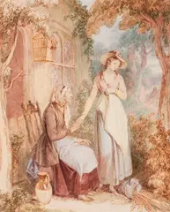 John Masey Wright, The Penitent Daughter, ink with watercolour