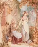 John Masey Wright, The Penitent Daughter, ink with watercolour
