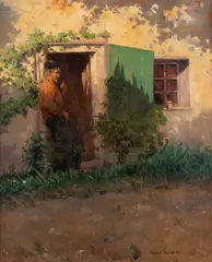 Henri-Georges Bréard, A Man Smoking A Pipe, oil on canvas