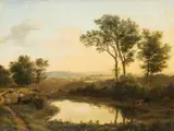 Edmund Marriner Gill, A Landscape At Sunset, oil on canvas