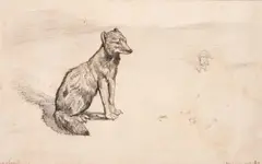 Ernest Henri Griset, The Arctic Fox, chalks
