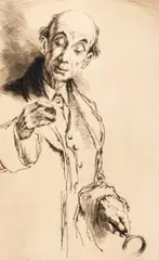 Victor Mignot, Le Numismate, pencil outside plate l