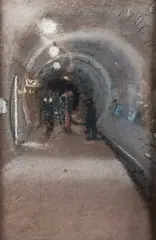 Hugh Williams, A Tube Station, pastel