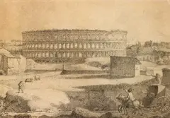 Alexis Grognard, A View Of The Coliseum (1776), pencil