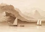 William Purser, A Greek Lake, ink