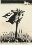 Arthur Wragg, Scarecrow For The Field Of Honour, pen and black ink