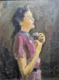 Mary McEvoy, A Portrait Of A Girl, oil on canvas