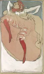 Harry Bloomfield, Moulin Rouge Dancer, watercolour