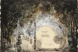 Anthony John Walton, A Set Design For Valmouth, watercolour and pen over ink