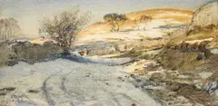 Reginald Arthur, Winter In The Yorkshire Dales, watercolour