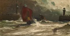 Edwin Ellis, Stormy Seas Off Dover, oil on canvas