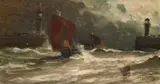 Edwin Ellis, Stormy Seas Off Dover, oil on canvas