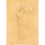 Jules Lefebvre, Female Study, pencil on tracing paper