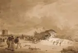 William John Huggins, A View Of The Thames East-Indiaman, Beached At Eastbourne, 1822, pencil