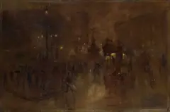 Frank Hider, Piccadilly By Night, oil on canvas
