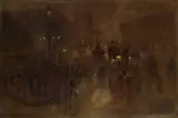 Frank Hider, Piccadilly By Night, oil on canvas