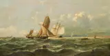 John Moore of Ipswich, A Seascape With A Distant Coastline, oil on canvas