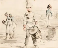 Nicolas-toussant Charlet, Drummer Boy From The, ink and watercolour
