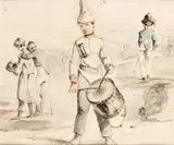 Nicolas-toussant Charlet, Drummer Boy From The, ink and watercolour