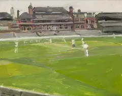 Richard 'dick' Lee, A Cricket Match At The Oval, 1958, oil on board