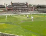 Richard 'dick' Lee, A Cricket Match At The Oval, 1958, oil on board
