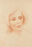 Imre Goth, Portraits Of Actresses, chalk and pencil largest