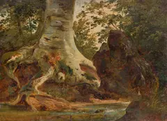 Landscape Study by Friedrich Gauermann, oil on paper, sold May 2021