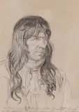 James Ward, A Young Man In Wiltshire Who Fancied That His Good Or Evil Fortune Depended On Letting His Hair Grow, pencil