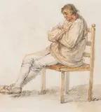 James Ward, Study Of A Carrier, pencil and watercolour