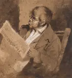 Erskine Nicol, Seated Man Reading The Times