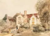 Peter de Wint Ows, Manor House And Church, Lytes Cart, Somerset, Pencil and watercolour