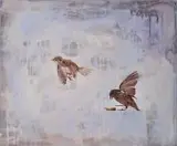 Joanna Półkośnik, Wróble, 2015, 2015, akryl, płótno