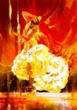 Bartłomiej Koter, Yellow Flamenco Dancer, 2014, 2014, akryl, papier arches podklejony na deskę