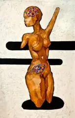 Grzegorz Klimek, Posąg IV, 2014, 2014, tempera jajeczna, żywica szelakowa, płótno
