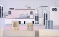 Natalia Sroka, Stare miasto Dubaj z cyklu Kalejdoskop, 2014, 2014, akryl, płótno