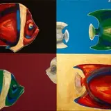 Marta Kurczyńska, Poszukiwanie drugiej połowy, z cyklu Ry-By, 2014, 2014, akryl, płótno