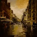 Bartłomiej Koter, Evening in Paris, olej, płótno