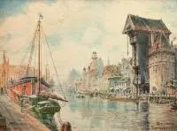 Moritz Wimmer, Długie Pobrzeże, akwarela, papier, 29