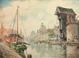 Moritz Wimmer, Długie Pobrzeże, akwarela, papier, 29