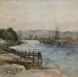Arnold Busch, Wybrzeże, 1906 r., 1906, akwarela, papier, 19