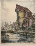 Friedrich Görtitz, Żuraw Gdański, akwaforta kolorowana, 21