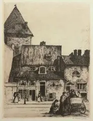 Berthold Hellingrath, Targ Rybny z Basztą Łabędź, przed 1925 r., akwaforta