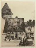 Berthold Hellingrath, Targ Rybny z Basztą Łabędź, przed 1925 r., akwaforta