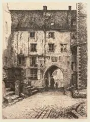 Berthold Hellingrath, Brama Mariacka w Gdańsku, 1908 r., 1908, akwaforta