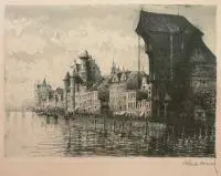 Paul Kreisel, Długie Pobrzeże, akwaforta, akwatinta, 23