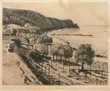 Berthold Hellingrath, Brzeg zatoki w Orłowie, 1923 r., 1923, akwaforta, 15