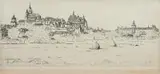 Leon Wyczółkowski, Panorama Lublina, litografia, papier
