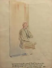 Rafał Malczewski, Portret ojca, Jacka Malczewskiego, ołówek, akwarela