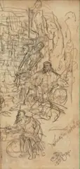 Jan Matejko, Kazimierz Wielki, 1869 r., 1869, papier, ołówek