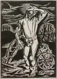 Oracz, 1929 r. by Tadeusz Kulisiewicz, 1929, drzeworyt, papier, sold Jan 2015